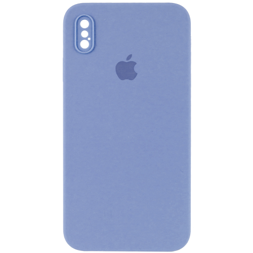 Silicone Case Square Full Camera Protective (AA) для iPhone XS (5.8") (Lilac cream)-0